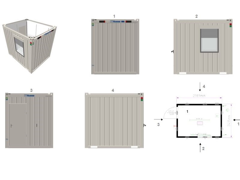 10' Bürocontainer (VK_10B_NEU) <br> auf Anfrage