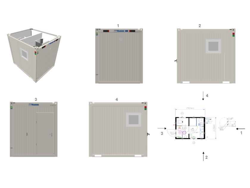 10' Sanitärcontainer (VK_10S_NEU) <br> auf Anfrage