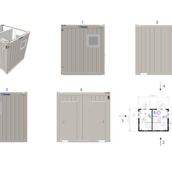 10' WC-Container (VK_10WC_NEU) <br> auf Anfrage