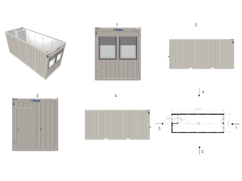 20' Bürocontainer (VK_20B_mWF_NEU) <br> auf Anfrage