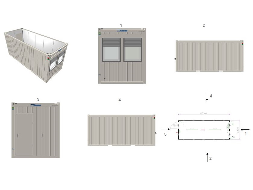20' Bürocontainer (VK_20B_oWF_NEU) <br> auf Anfrage