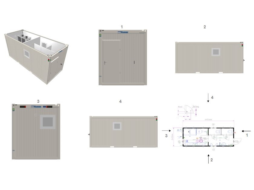 20' Sanitärcontainer (VK_20S_NEU) <br> auf Anfrage