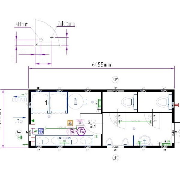 20' Sanitärcontainer (VK_20S_NEU) <br> auf Anfrage