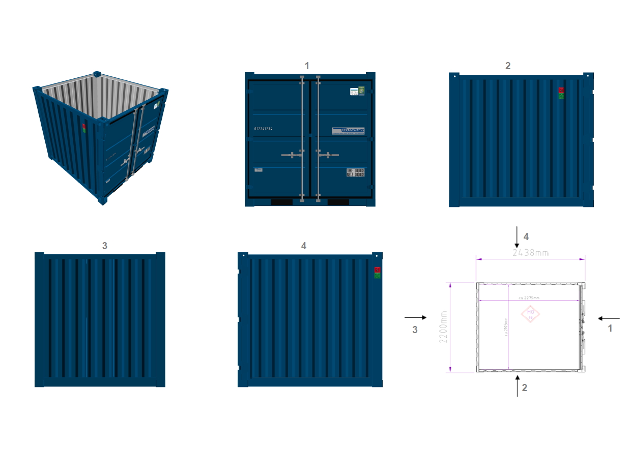 8' Lagercontainer <br> (VK_8L_NEU) <br> auf Anfrage